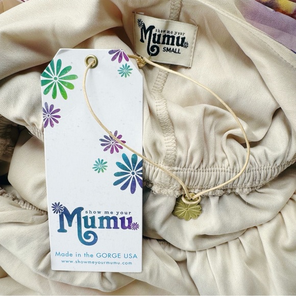 SOLD Show Me Your MuMu Kendall Maxi Dress NWT in Abers Babers Watercolor Small - Picture 10 of 11